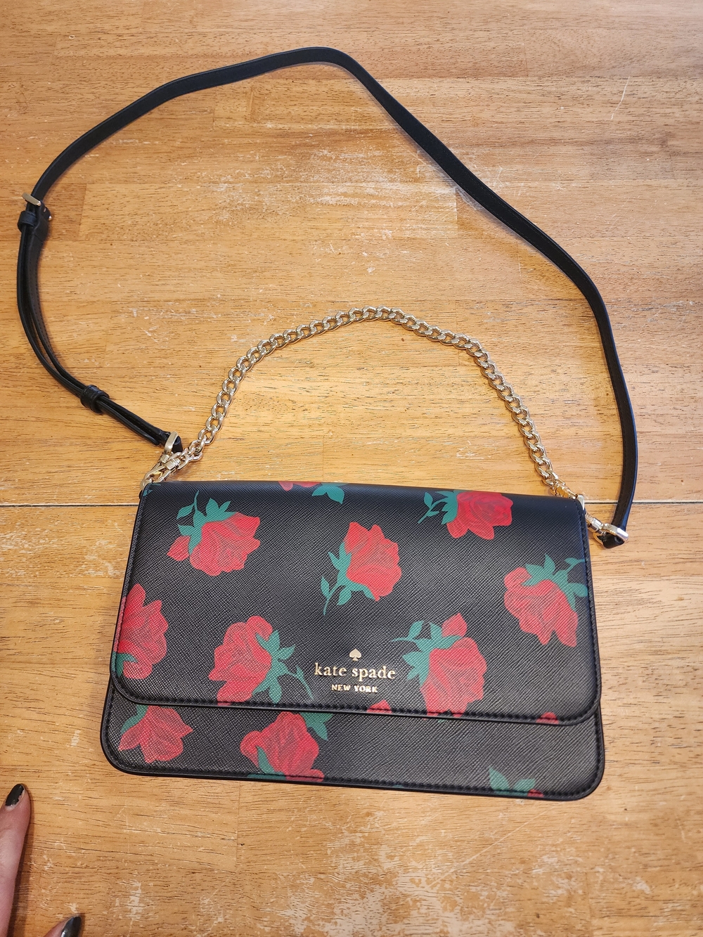 charming Kate Spade Madison Rose Toss Printed Flap Convertible Crossbody